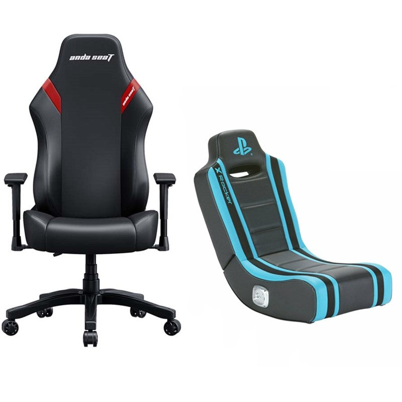 X-Rocker Sony PlayStation Geist 2.0 Floor Rocker Gaming Chair + Andaseat  LUNA Series Large  Gaming Chair -  Black/Red