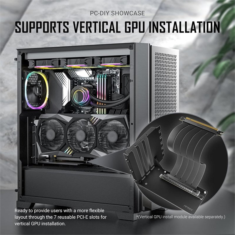 Antec P20C E-ATX Mid Tower Gaming PC Case - Black (3 Fans Included)
