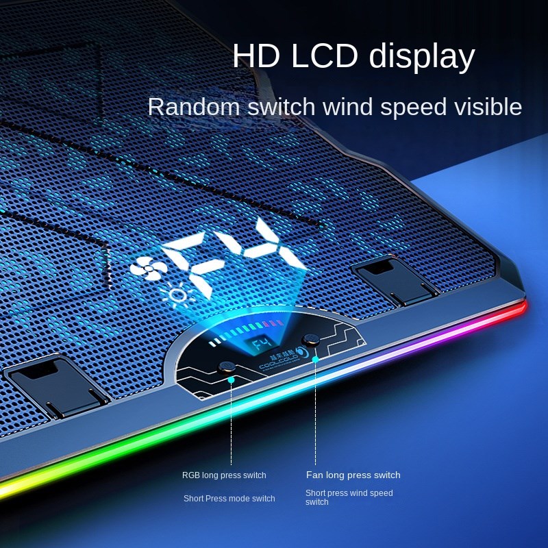 Gadgeton RGB Laptop Cooling Stand with 15 Fans & LCD Screen, USB & Type-C Ports For Laptops up to 15