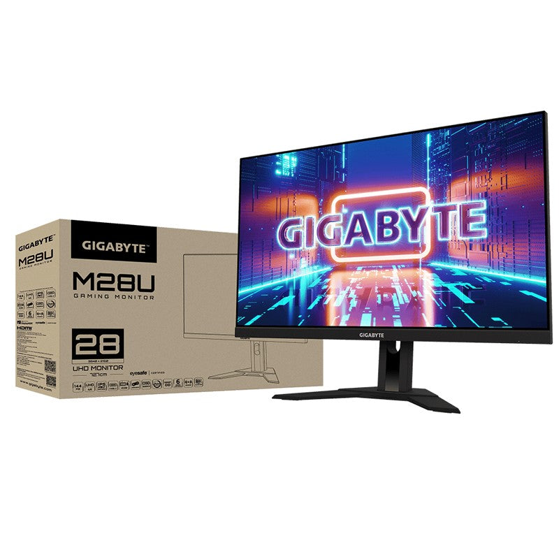 Gigabyte M28U 28” 4K UHD IPS, 144Hz, 1ms, HDMI 2.1, Free-Sync Premium, Gaming Monitor - Black