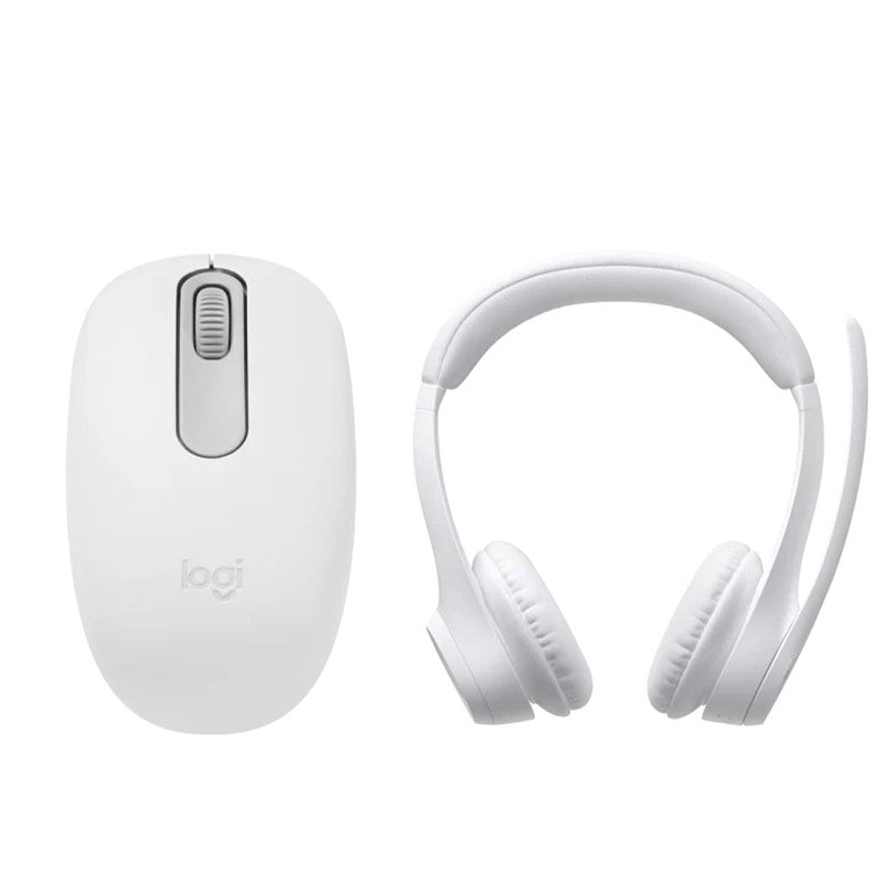 Logitech M196 Bluetooth Mouse + Logitech Zone 300 Wireless Bluetooth Headset - Off White