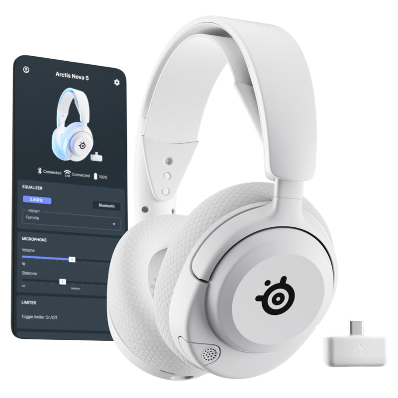 SteelSeries Arctis Nova 5 Wireless Gaming Headset For PC, PS4 and PS5 - White