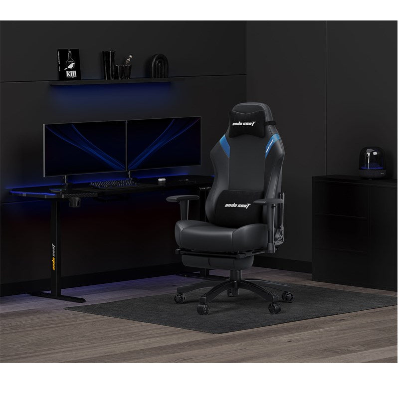 Andaseat Luna Pro with Footrest, Large Gaming Chair, PVC Leather