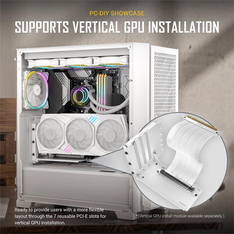 Antec P20C E-ATX Mid Tower Gaming PC Case - White (3 Fans Included)