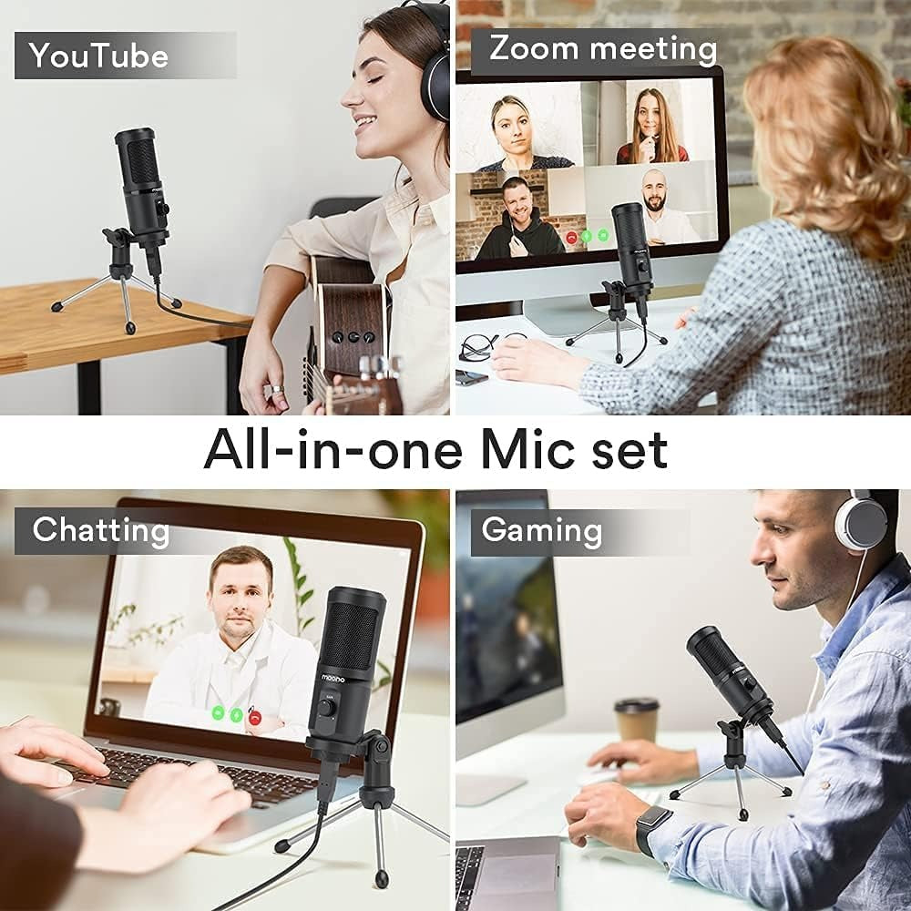 Maonocaster PM461 Series Condenser USB Gaming RGB Microphone - Black