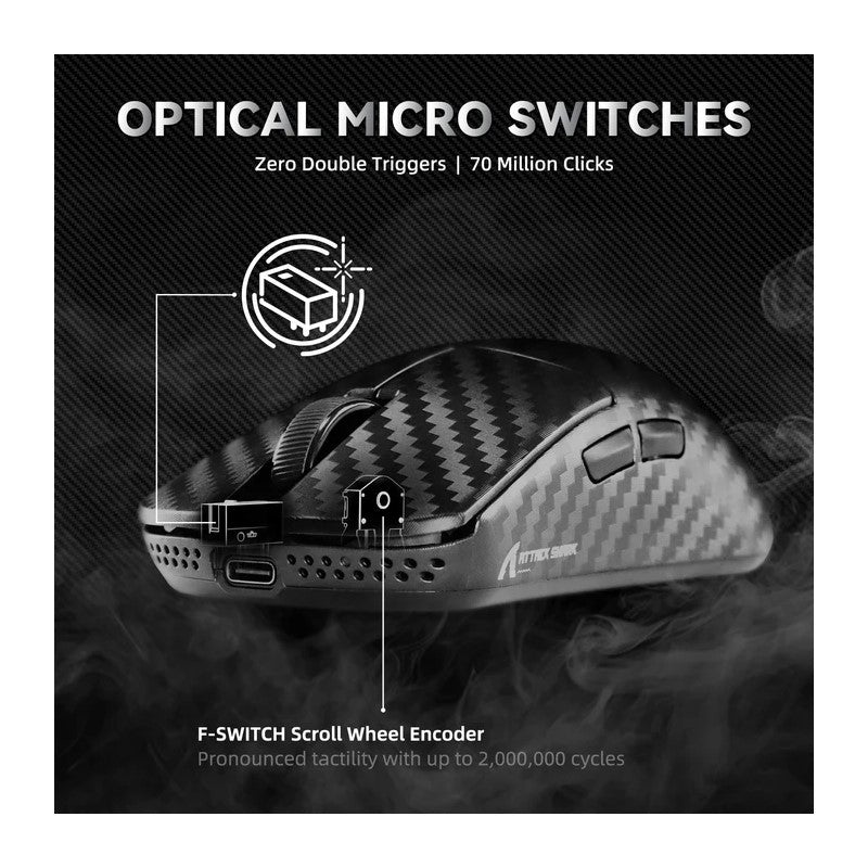 ATTACK SHARK R11 ULTRA Carbon Fiber Wireless 8K PAW3950MAX Gaming Mouse