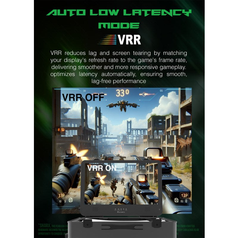 SharX QUEST Gaming Suitcase (PQ-24Q165I) – 24” QHD Monitor (2560x1440), Compatible with XboxS and all PS5 Versions (Digital, Slim, PS5 Pro)