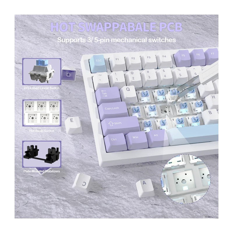 ATTACK SHARK X820 Ultra Wireless Tri-Mode (2.4G + Type-C + Bluetooth) Gasket Mechanical Keyboard + Shark Switch