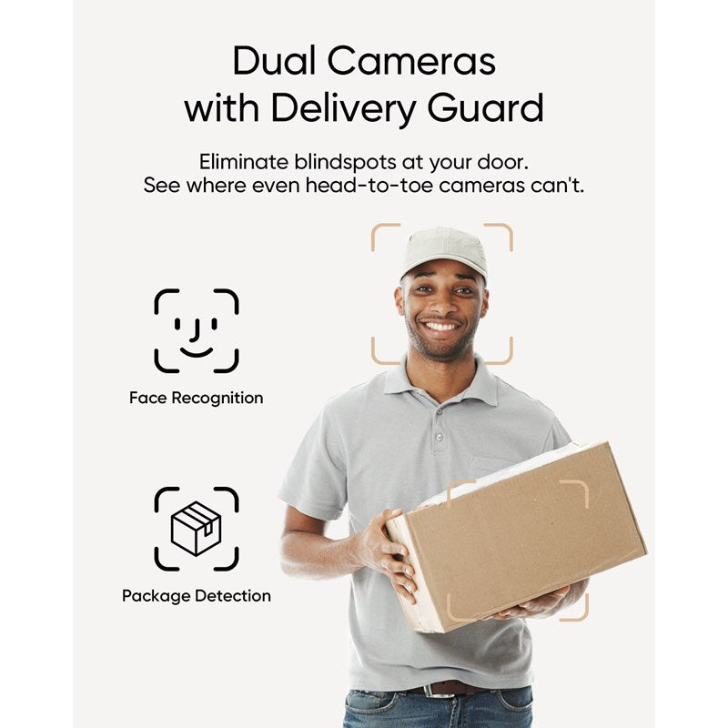 Eufy Video Doorbell E340 Kit With Chime 2K Dual Cameras - Black