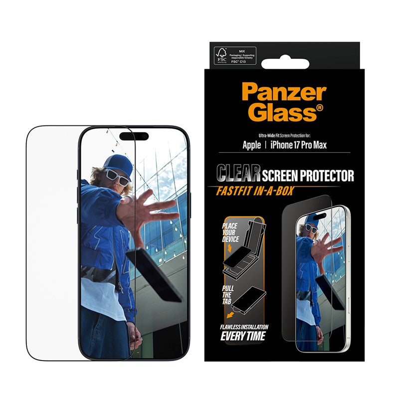 PanzerGlass iPhone 17 Air / iPhone Pro / iPhone 17 Pro Max Screen Protector, Ultra-Wide Fit