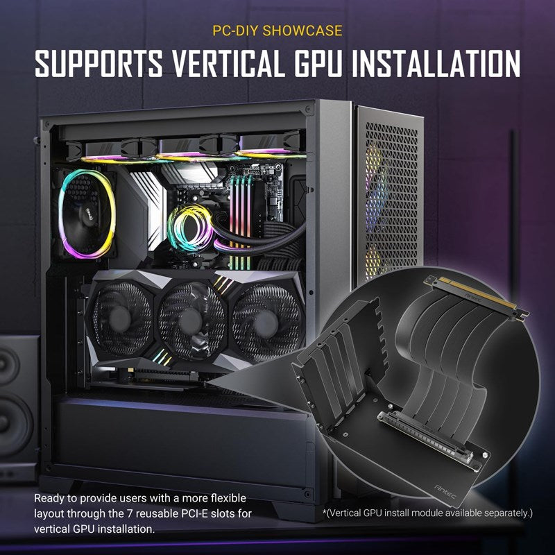 Antec P20C ARGB E-ATX Mid Tower Gaming PC Case - Black (3 ARGB Fans Included)