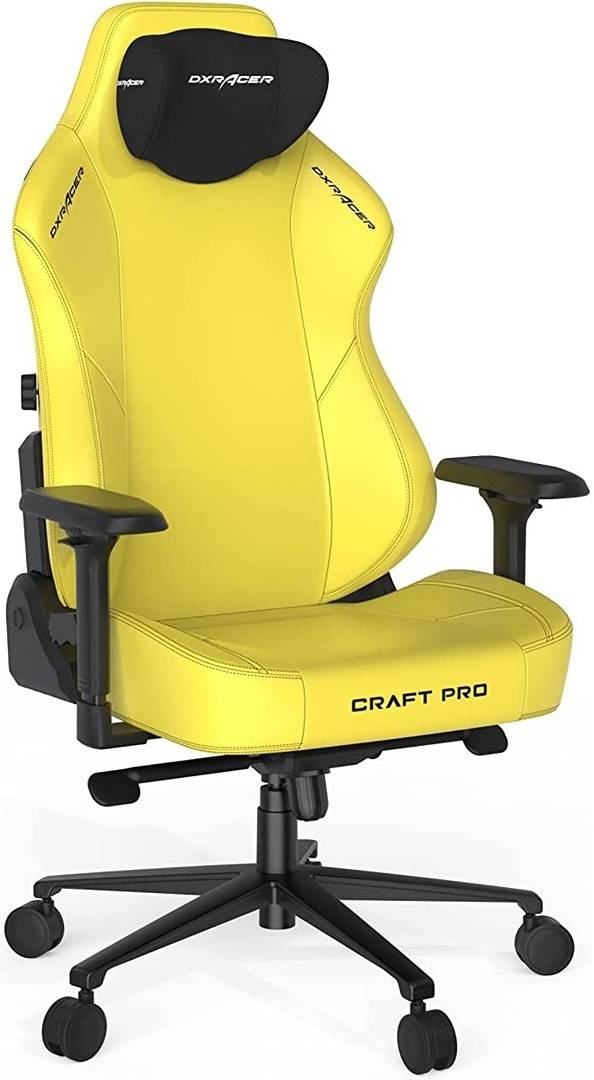 DXRacer Craft Pro Classic Gaming Chair High-Density Memory Foam, Adjustable 4D Armrests - Yellow