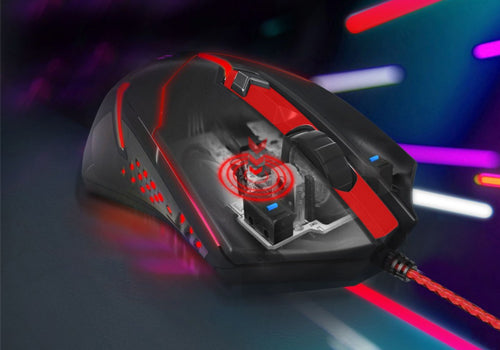 Redragon M601WL-BA Wireless Red LED Backlit Gaming Mouse and Mouse Pad Combo - Black