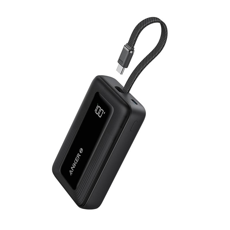 Anker Zolo Wireless Power Bank (10K, 30W, Built-In USB-C Cable) - Black