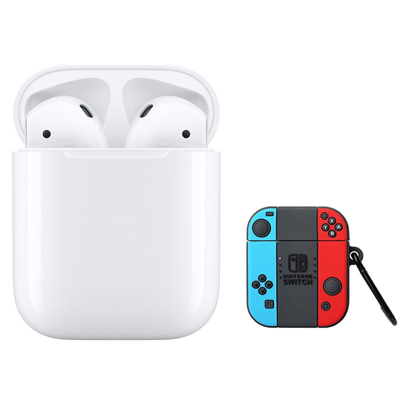 Apple AirPods (2019 Model) with Wired Charging Case + Free AirPods Case (Nintendo Edition)