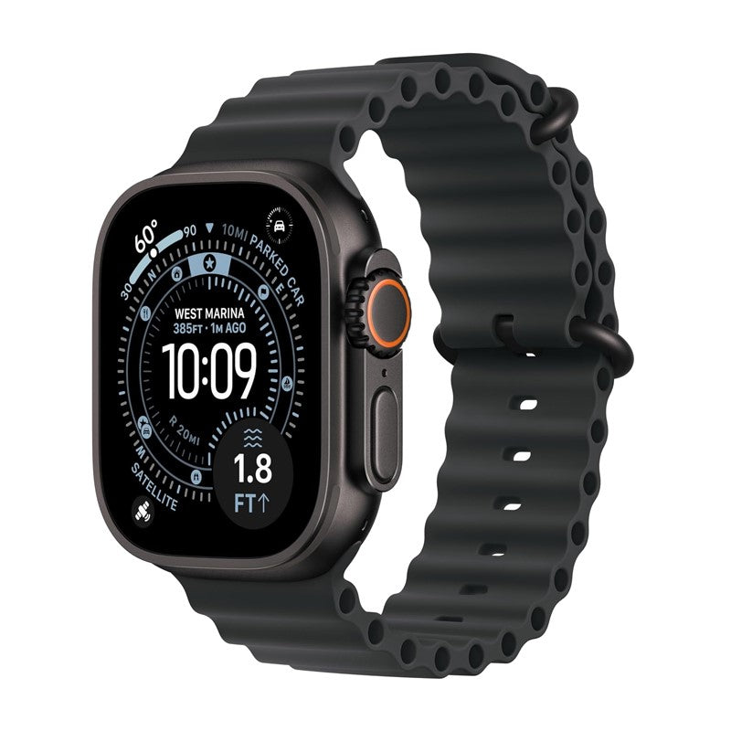 Apple Watch Ultra 3, 49mm, Black Titanium Case, Black Ocean Band, (GPS+Cellular)