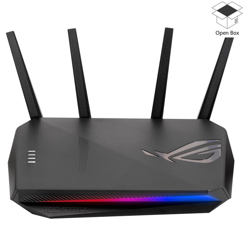 Asus ROG Strix AX5400 Wi-Fi 6 Gaming Router - Dedicated Gaming Port, VPN Fusion, Instant Guard, AiMesh, Adaptive QoS, Port Forwarding, Aura RGB- Open Box