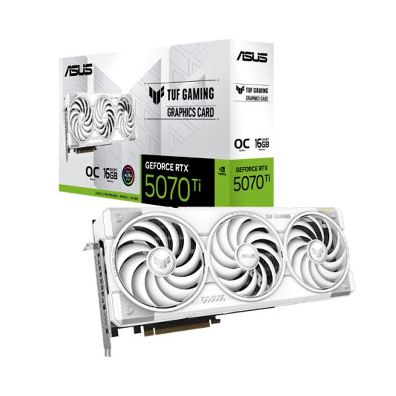 Asus TUF Gaming GeForce RTX 5070 Ti 16GB OC GDDR7 Gaming Graphics Card - White