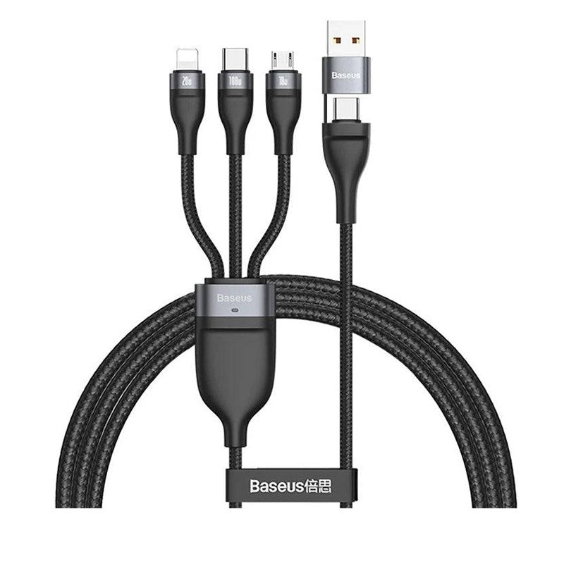 Baseus Flash Series Two For Three Charging Cable U+C to M+L+C 100 Watts