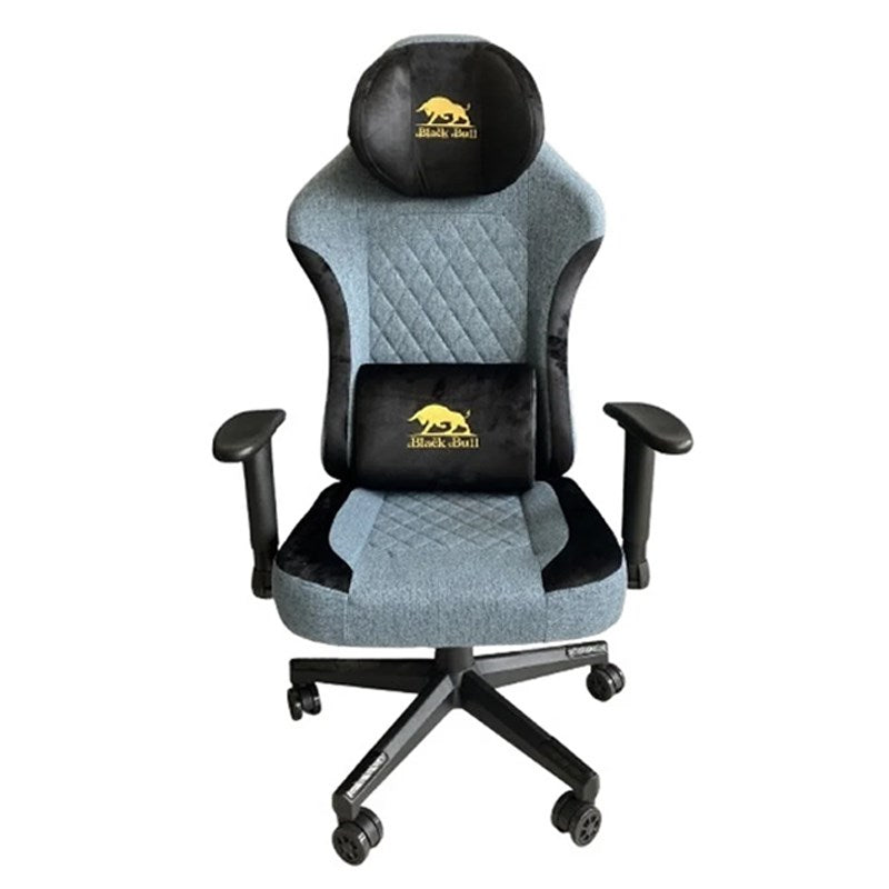 Black Bull Gaming Chair With Molded Headrest Up & Down - Fabric - Black/Blue