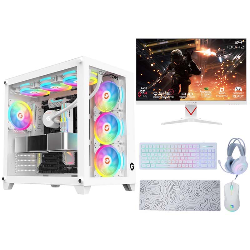 i5 GAMING PC, i5-12400F, GTX 1650 4GB, Windows 11 PRO With Gaming Monitor and 4in1 Gaming Kit