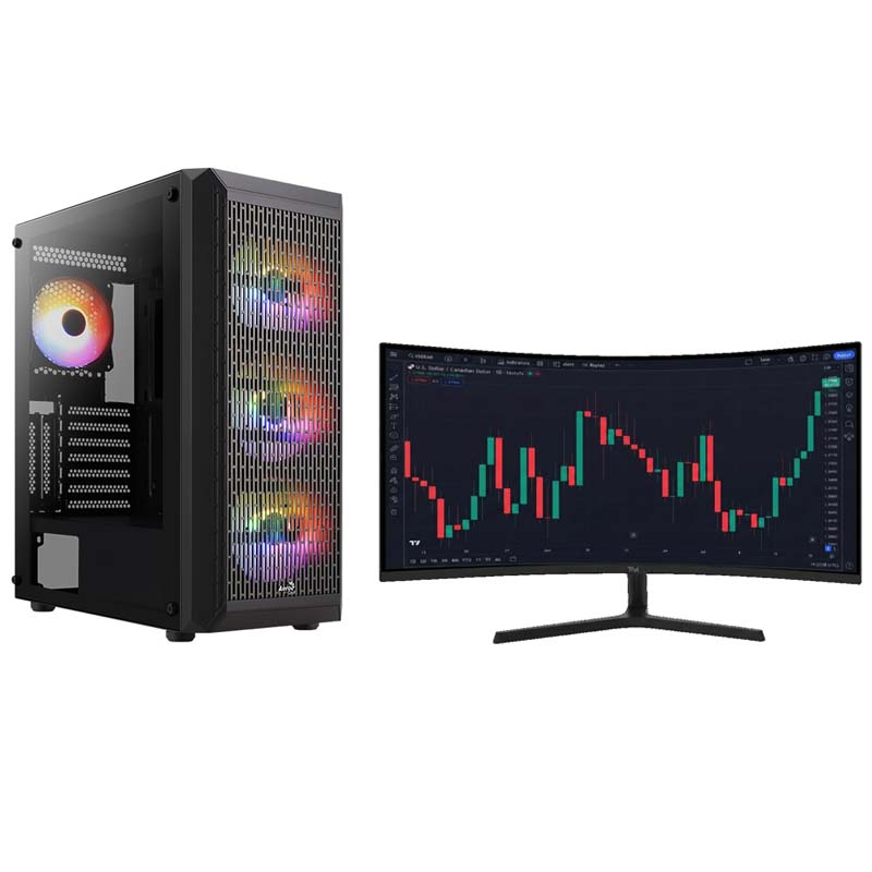 Day Trading PC, i9-14900K, RTX 3050 6GB, Windows 11 Pro with Gaming Monitor