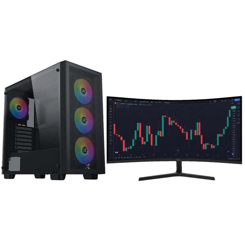 Day Trading PC, i7-14700K, RTX 3050 6GB, Windows 11 Pro with Gaming Monitor