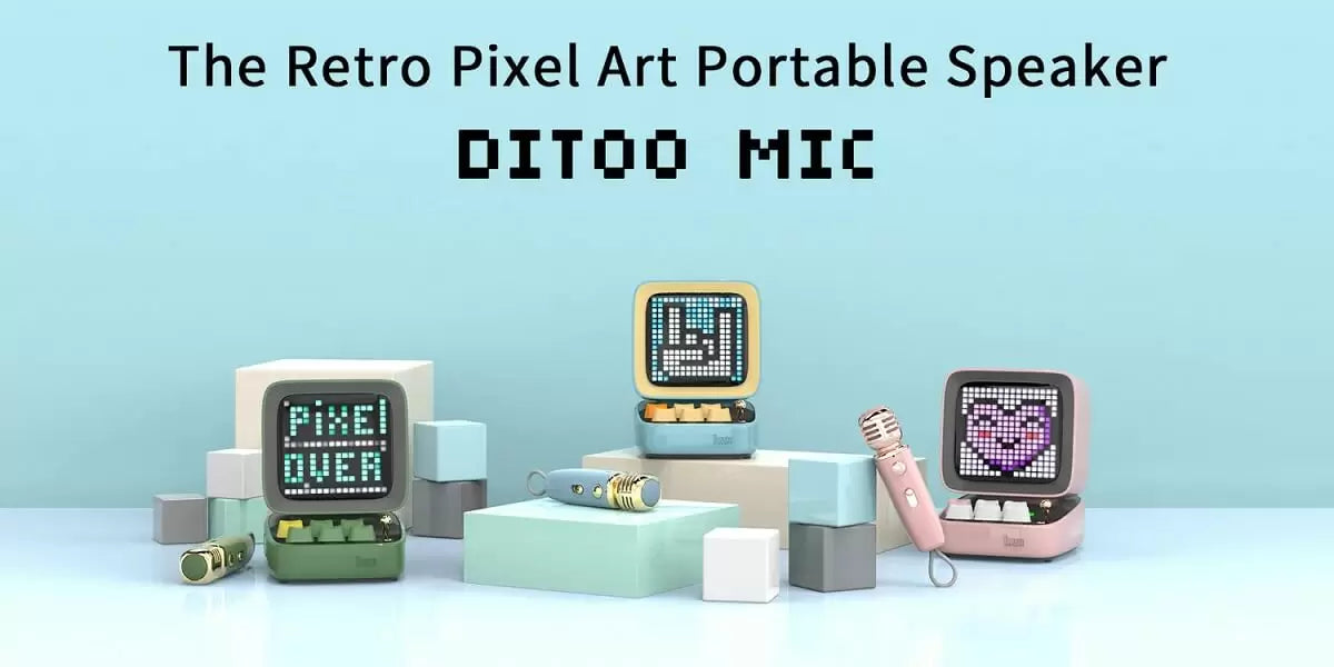Divoom Ditoo-Mic Retro Pixel Art Portable Bluetooth Speaker With Microphone Karaoke Function