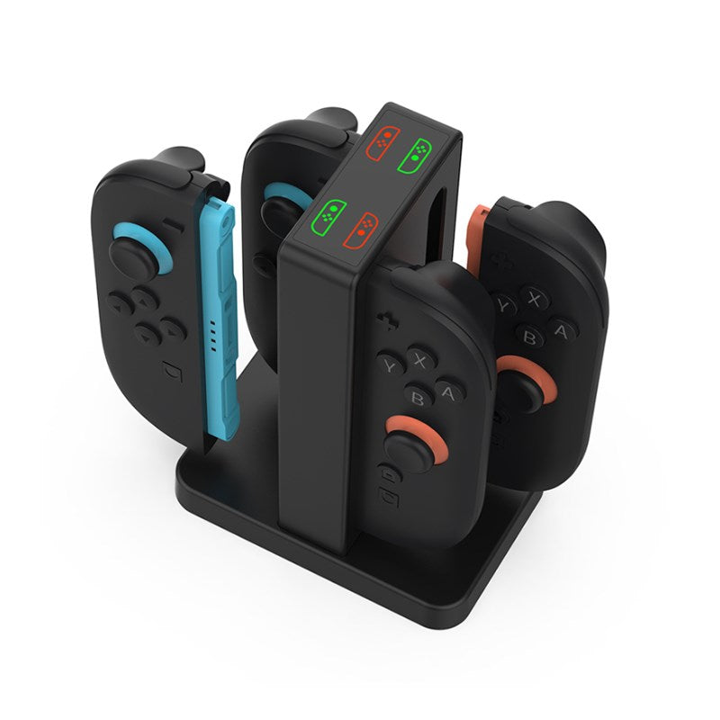 Dobe TNS-3192B Magnetic Charging Stand for Nintendo Switch 2 (N-S 2), HJoy-Con with 4-Ports, Charging Dock with LED Indicators & Portable Design - Black