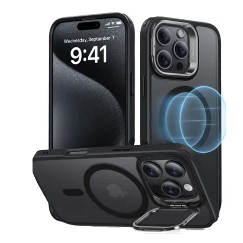 ESR Classic Hybrid MagSafe Apple iPhone 16 Pro Case with Stand, Frosted Black