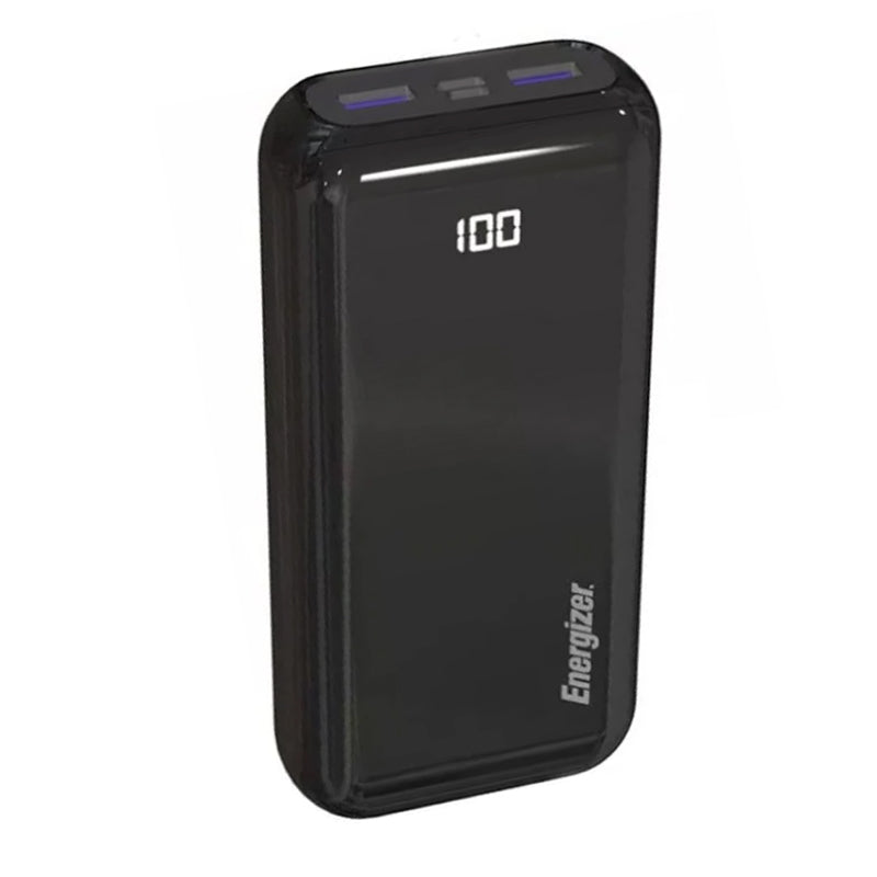 Energizer Ultimate 20000 mAh Power Bank, 22.5W, Triple Output, with Power Delivery USB-C Output and Fast Charge, Dual Input, LCD Indicator, Black