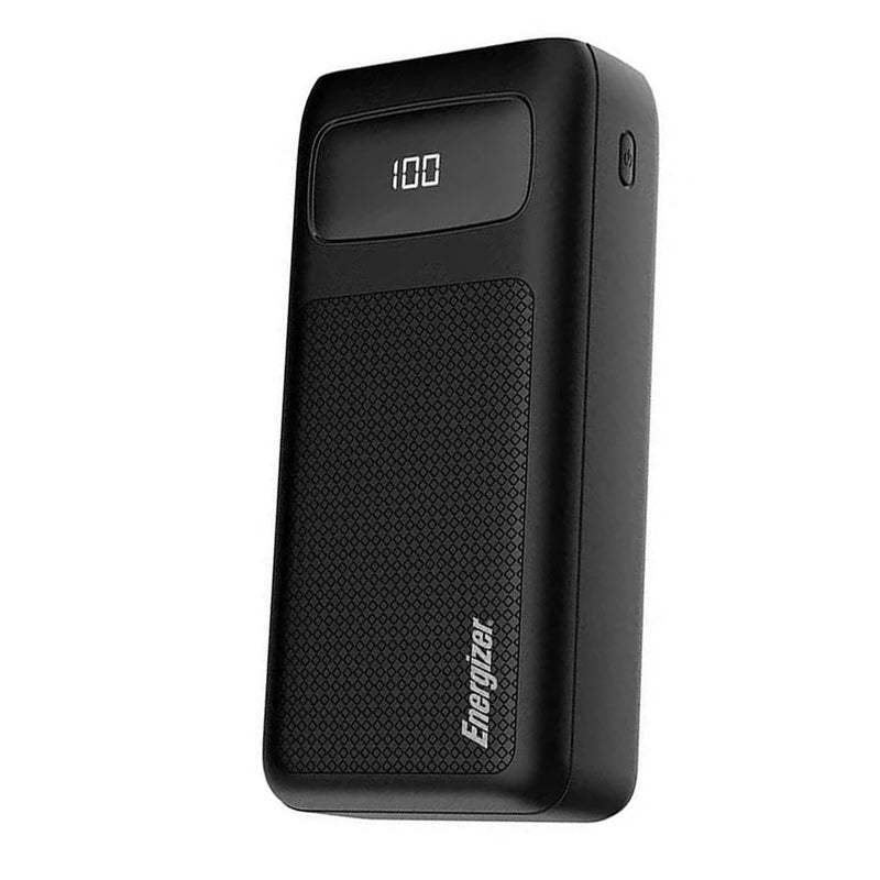 Energizer Ultimate 30000 mAh Power Bank, 22.5W, Triple Output, with Power Delivery USB-C Output and Fast Charge, Dual InputW LED Indicator, LCD Indicator, Black
