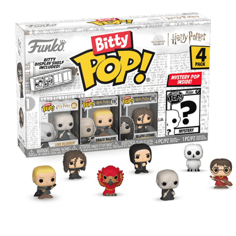 Funko Bitty Pop! Movies: Harry Potter - Voldemort, Pack of 4 - Assorted