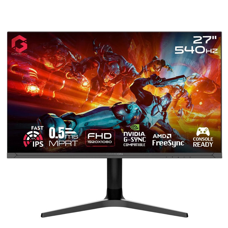 GAMEON GOMP27QHD380IPS Midnight Pro Series 27" QHD, 380 Hz, MPRT 0.5 ms, HDMI 2.1, Fast IPS Gaming Monitor (Support PS5) - Black
