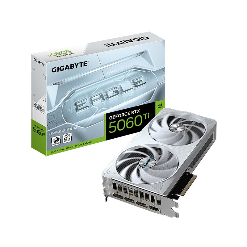 GIGABYTE GeForce RTX 5060 Ti EAGLE OC ICE 8 GB GDDR7 Gaming Graphics Card - White