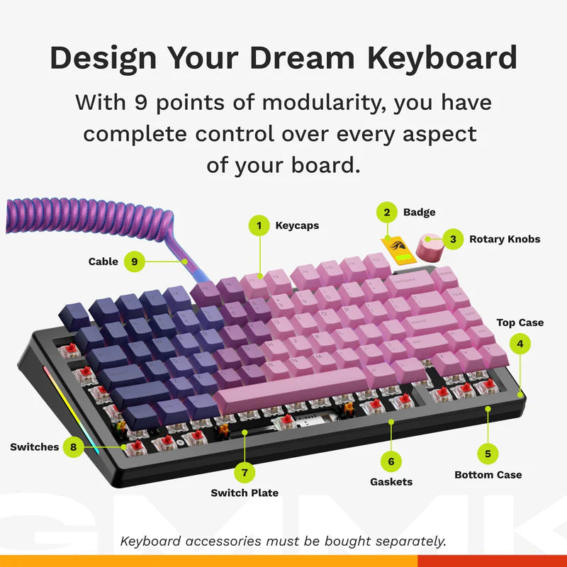 Glorious GMMK 3 65% Prebuilt Wired Mechanical Gaming Keyboard - Black (Arabic Layout)
