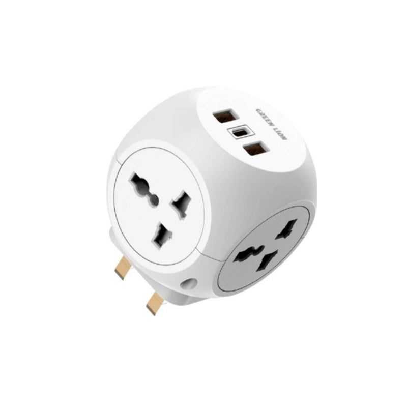 GREEN LION Rebenuo Universal 4 Socket, 2 USB, 1 Type-C Adapter