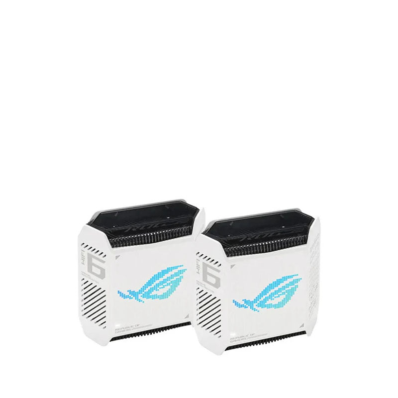 أسوس جي تي 6 (2-PK أبيض) راوتر ROG Rapture Wi-Fi 6 ثلاثي النطاق للألعاب (أبيض)