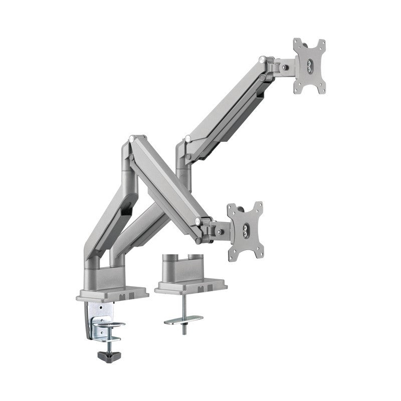 Gadgeton Gas Spring Aluminum Dual Monitor Arm, Stand And Mount For Gaming And Office Use, 17