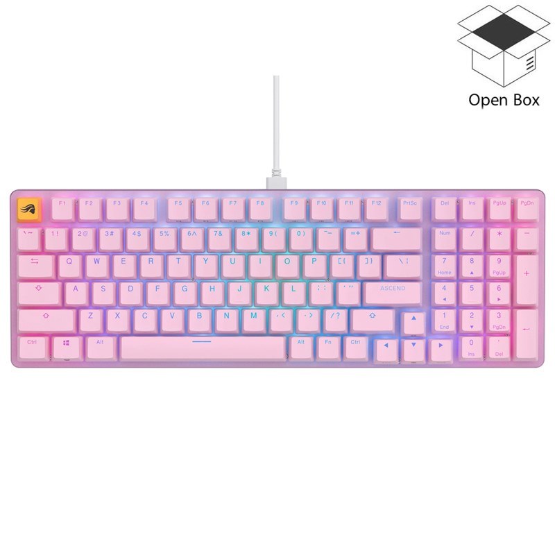 Glorious GMMK2 Full Size 96% Wired RGB Mechanical Gaming Keyboard Pre-Built, Pink - Open Box