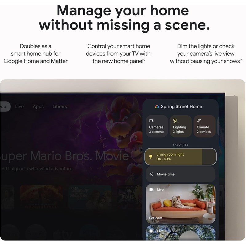 Google GA05662-US 4K HDR 32 GB TV Streamer With Smart Home Control - Porcelain