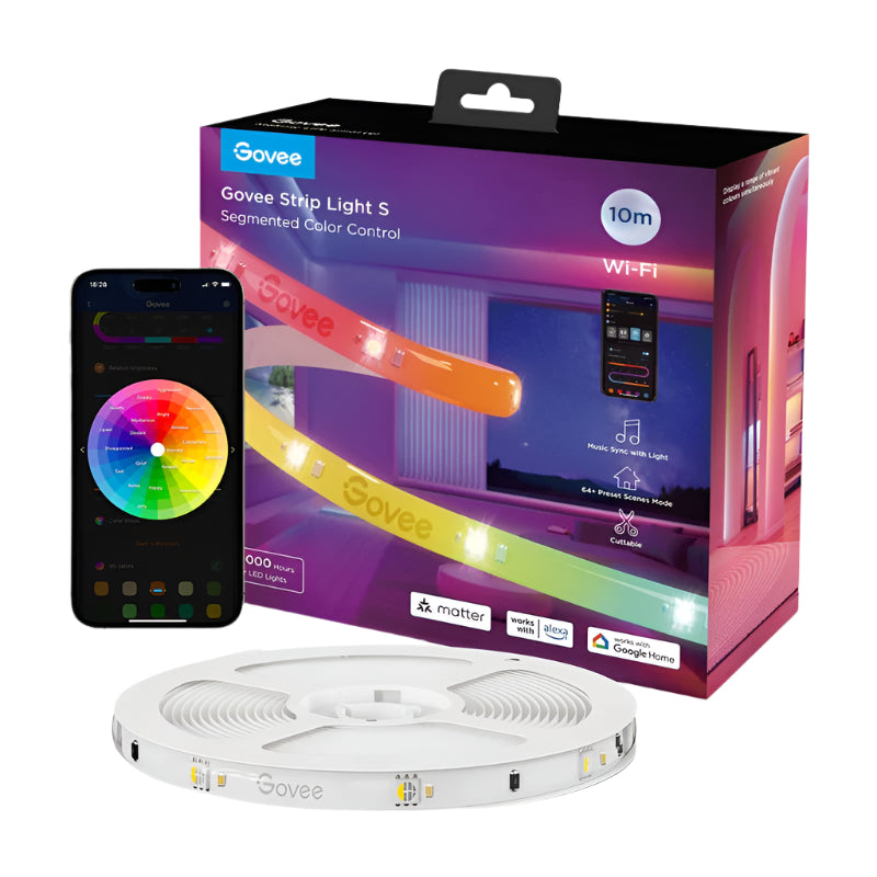 Govee RGBIC Wi-Fi + Bluetooth LED Strip Lights With Protective Coating