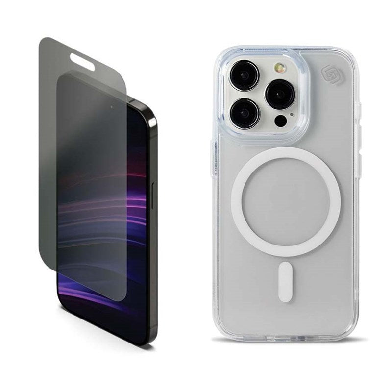 Grip2u Base Case for iPhone 16 Pro, Clear with Cygnett PrivateShield Screen Protector for iPhone 16 Pro