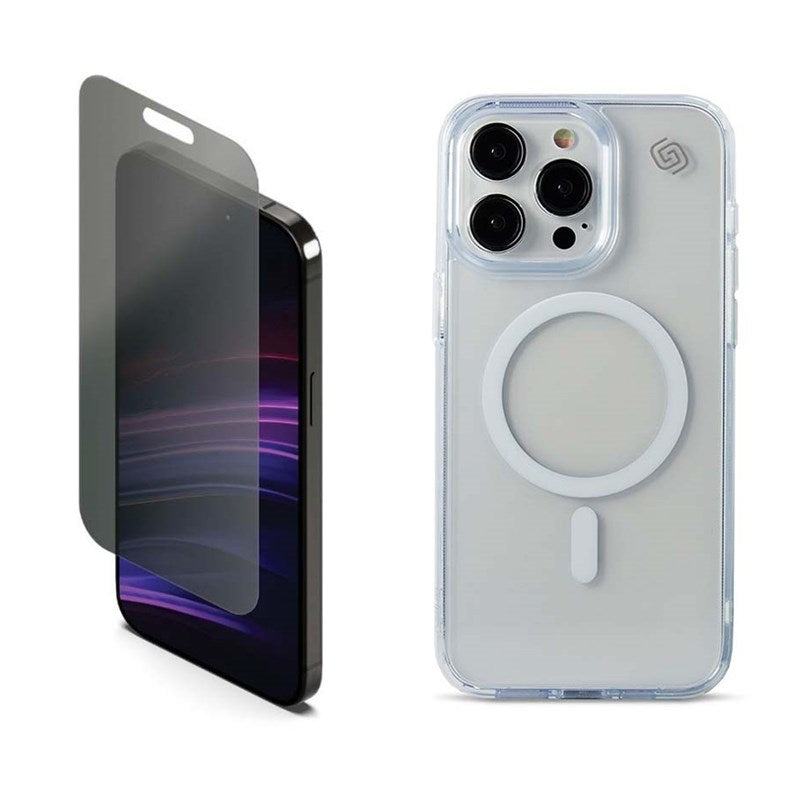 Grip2u Base Case for iPhone 16 Pro Max, Clear with Cygnett PrivateShield Screen Protector for iPhone 16 Pro Max
