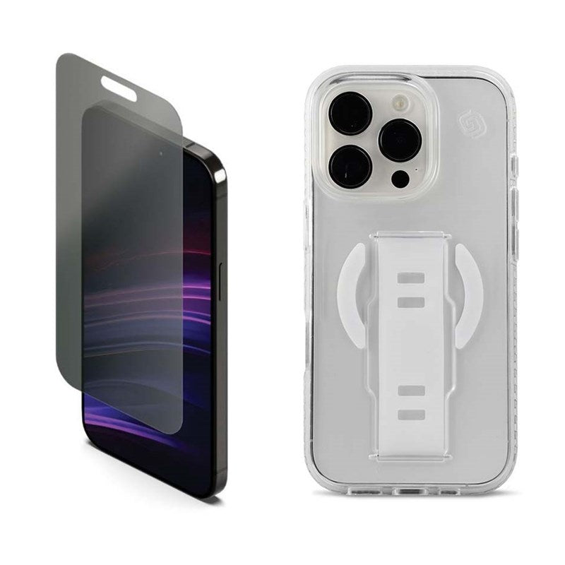 Grip2u Slim MagSafe Case for iPhone 16 Pro Max, Clear with Cygnett PrivateShield Screen Protector for iPhone 16 Pro Max