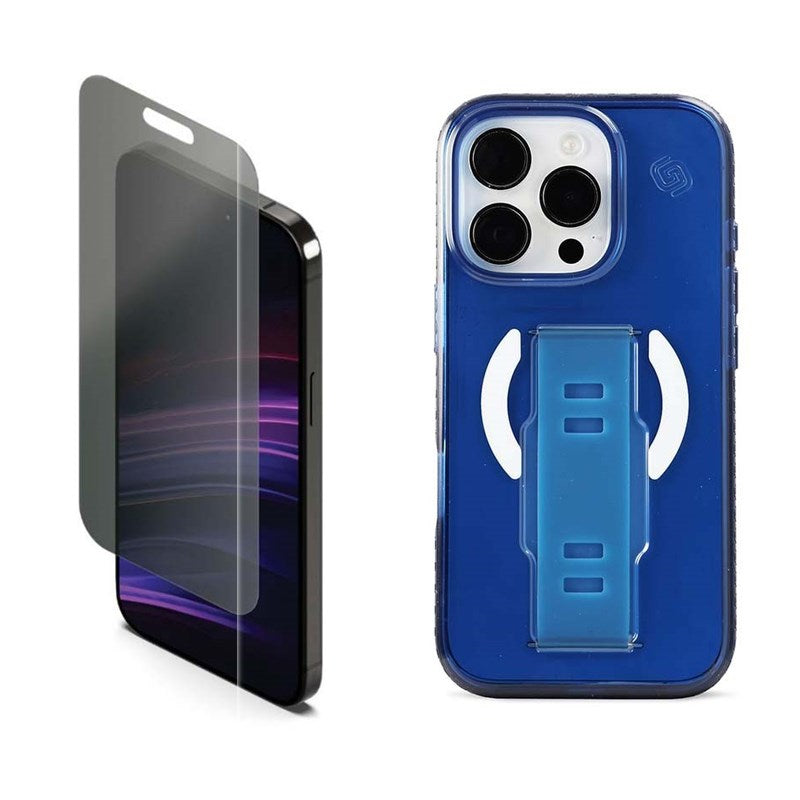 Grip2u Slim MagSafe Case for iPhone 16 Pro Max, Sky with Cygnett PrivateShield Screen Protector for iPhone 16 Pro Max