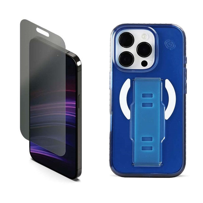 Grip2u Slim MagSafe Case for iPhone 16 Pro, Sky with Cygnett PrivateShield Screen Protector for iPhone 16 Pro