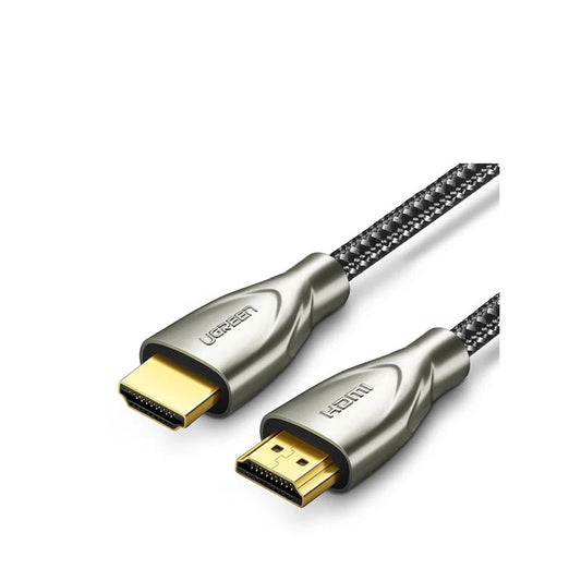 Ugreen HDMI 2.0 Carbon Fiber Zinc Alloy Cable, 2 Meter Length, 24K Metal Plated Cable Head, Gray, HD131