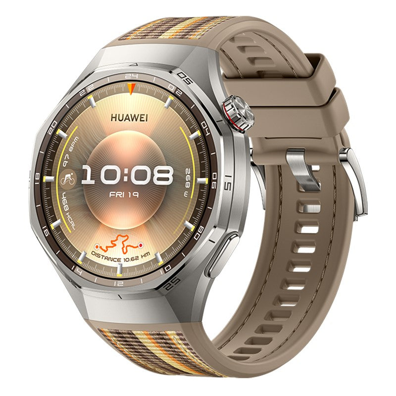 Huawei Watch GT 6 Pro 46mm, Brown Woven Strap - Titanium