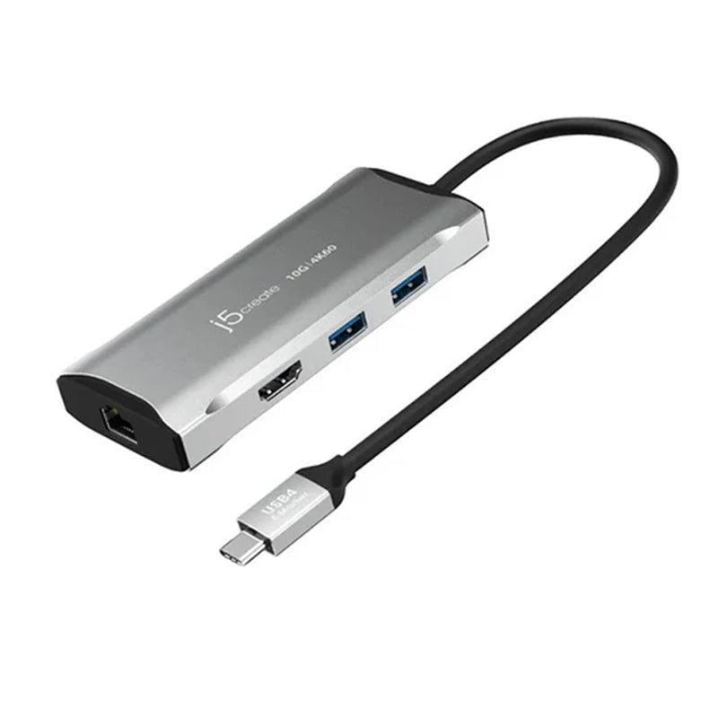 قاعدة شحن j5create JCD392 4K60 Elite USB-C بسرعة 10 جيجابت في الثانية، رمادي فلكي